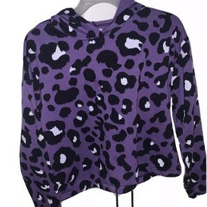 flirtitude active purple cheetah print hoodie medium